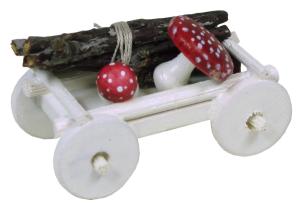 Flade Handwagen mit Fliegenpilzen  (Flade 3418) Miniatur Handwagen mit Fliegenpilzen